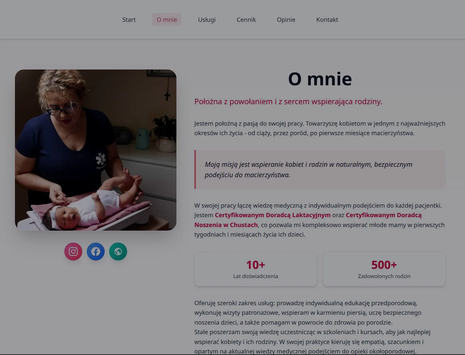 Położna - strona położnej i doradczyni laktacyjnej