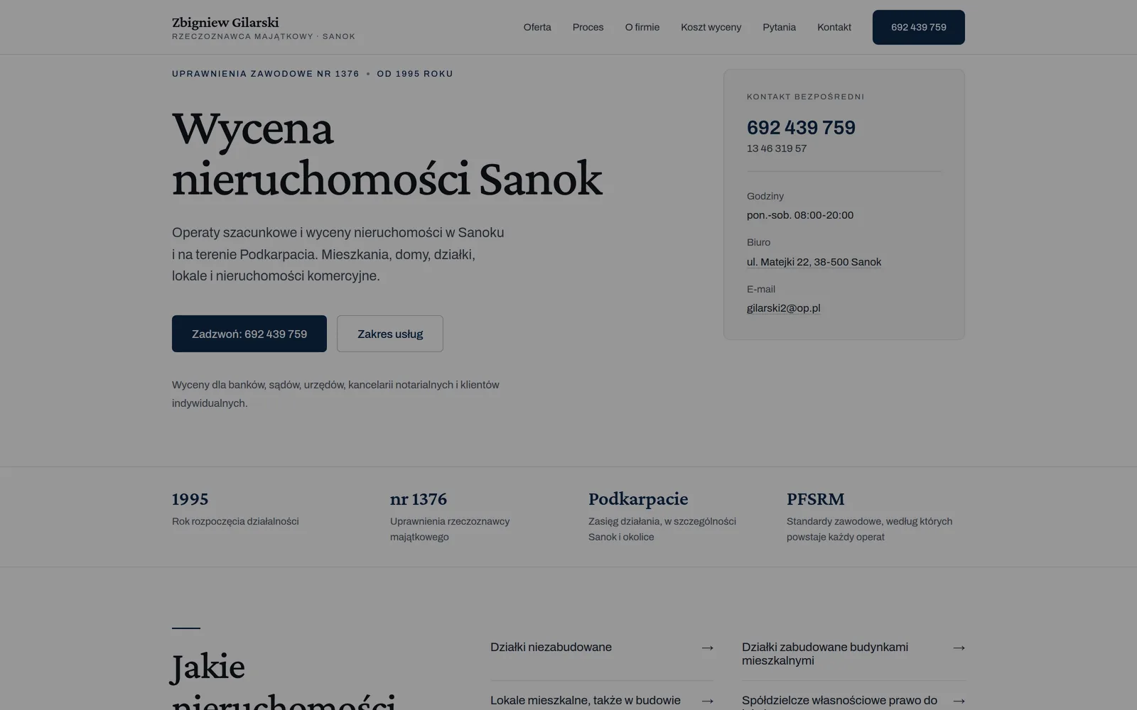 Wycena Sanok - strona rzeczoznawcy majątkowego